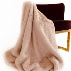 Plutus PBDT1608-96x110T Plutus Pink  Plush Faux Fur Luxury Throw Blank