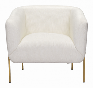 Zuo 101258 Micaela Arm Chair Ivory  Gold