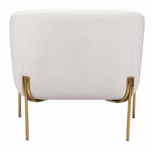 Zuo 101258 Micaela Arm Chair Ivory  Gold