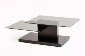 Homeroots.co 283406 15 Black Oak Mdf And Glass Coffee Table