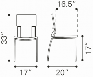 Zuo 404131 Trafico Dining Chair (set Of 4) Black