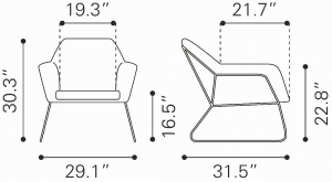 Zuo 109240 Jose Accent Chair Yellow