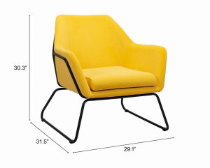 Zuo 109240 Jose Accent Chair Yellow