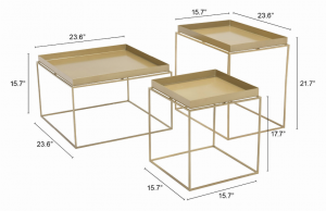 Zuo 101166 Gaia Nesting Tables Gold