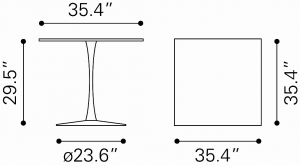 Zuo 101818 Molly Dining Table Brown