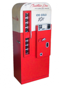 Old AJ106 Coca-cola Vending Machine Replica Model With Enclosed Shelvi