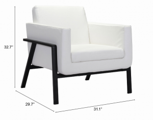 Zuo 100766 Homestead Lounge Chair White