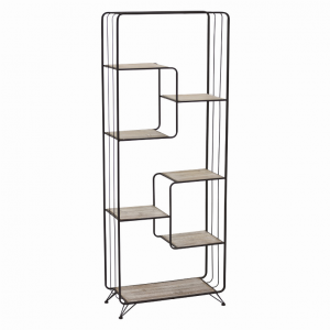 Plutus PBTH92996 Metal Wood  Shelving Unit In Brown Metal