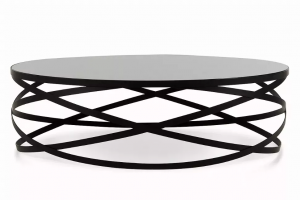 Homeroots.co 283164 13 Black Metal And Glass Coffee Table