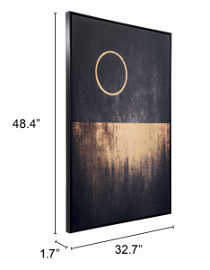 Zuo A12192 Full Moon Rises Canvas Black  Gold