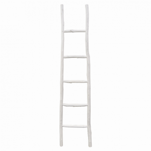 Plutus PBTH94809 Wood Ladder Decor-white In White Wood