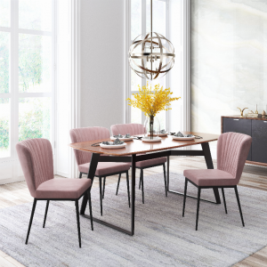 Zuo 101101 Tolivere Dining Chair (set Of 2) Pink