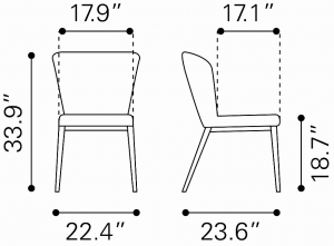 Zuo 101101 Tolivere Dining Chair (set Of 2) Pink