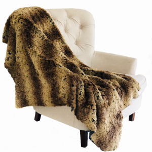 Plutus PBSF1504-102x116 Plutus Beige And Brown Chinchilla Faux Fur Lux