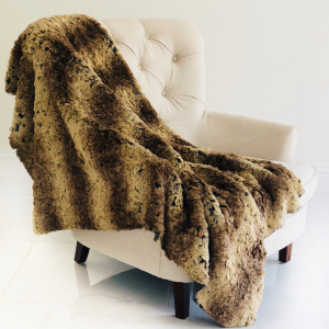 Plutus PBSF1504-102x116 Plutus Beige And Brown Chinchilla Faux Fur Lux