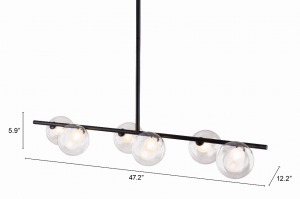 Zuo 56112 Keyoz Ceiling Lamp Black