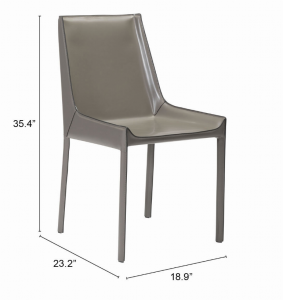 Zuo 100648 Fashion Dining Chair (set Of 2) Gray