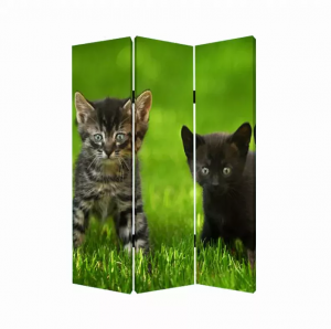 Homeroots.co 274618 1 X 48 X 72 Multi Color Wood Canvas Curious Cat  S