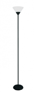 All LF1011-BLK Simple Designs 1 Light Stick Torchiere Floor Lamp, Blac