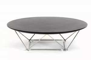 Homeroots.co 284284 11 Wenge Veneer And Stainless Steel Coffee Table