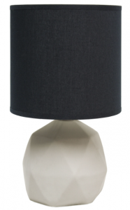 All LT2060-BLK Simple Designs Geometric Concrete Lamp, Black