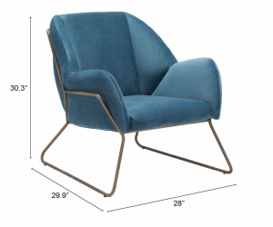 Zuo 101156 Stanza Arm Chair Blue