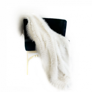 Plutus PBDT1702-96x110T Plutus Off White Exotic Feather Faux Fur Luxur