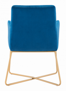 Zuo 101146 Honoria Arm Chair Blue  Gold