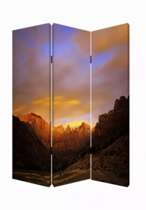 Homeroots.co 277079 1 X 48 X 72 Multi Color Wood Canvas Desert  Screen