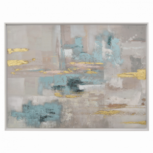 Plutus PBTH92316 Painting With Frame-oil On Canvas In Blue Natural Fib