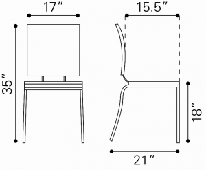 Zuo 333012 Criss Cross Dining Chair (set Of 4) Black