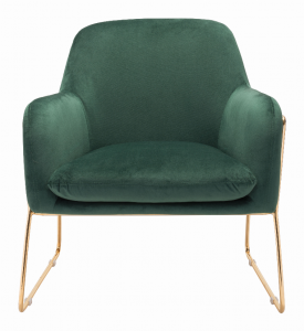 Zuo 101112 Nadir Arm Chair Green  Gold