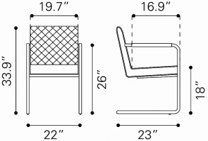 Zuo 100190 Quilt Dining Chair (set Of 2) White