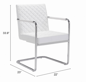 Zuo 100190 Quilt Dining Chair (set Of 2) White