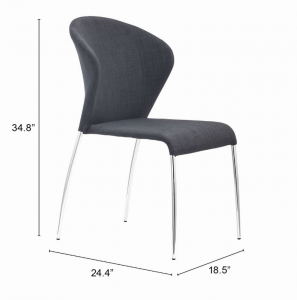 Zuo 100042 Oulu Dining Chair (set Of 4) Graphite