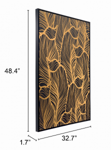 Zuo A12191 Flora Canvas Black  Gold