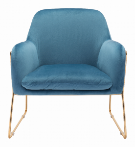 Zuo 101114 Nadir Arm Chair Blue  Gold