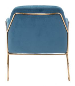 Zuo 101114 Nadir Arm Chair Blue  Gold