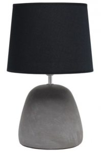 All LT2058-BLK Simple Designs Round Concrete Table Lamp, Black