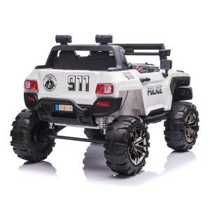 Dti QLS618_white 12v Police Truck Ride On 2 Seater With Parental Remot