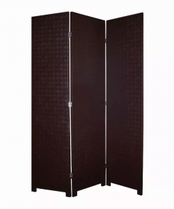 Homeroots.co 274680 1 X 52 X 71 Brown Criss Cross Faux Leather  Screen