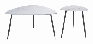 Zuo 101882 Set Of 2 Cavaldos Accent Tables White