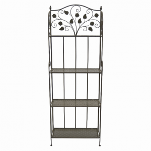 Plutus PBTH92446 Metal Plant Stand In Gray Metal