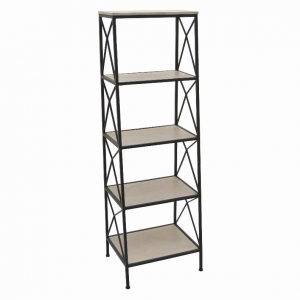 Plutus PBTH92669 Metal Wood Plant Stand In Black Metal