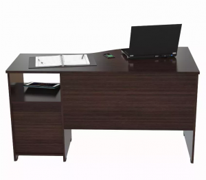 Homeroots.co 249791 Espresso Finish Wood Curved Top Writing Desk