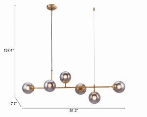 Zuo 56110 Gisela Ceiling Lamp Gold