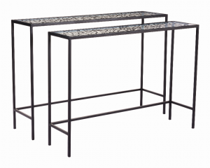 Zuo A10739 Set Of 2 Web Of Console Tables Black