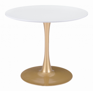 Zuo 101568 Opus Dining Table White  Gold