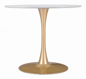 Zuo 101568 Opus Dining Table White  Gold