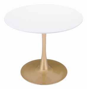 Zuo 101568 Opus Dining Table White  Gold